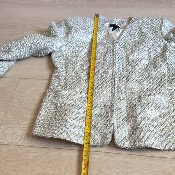 Ann Klein Pastel Green Blue Cream Tweed Jacket - Picture 12 of 13